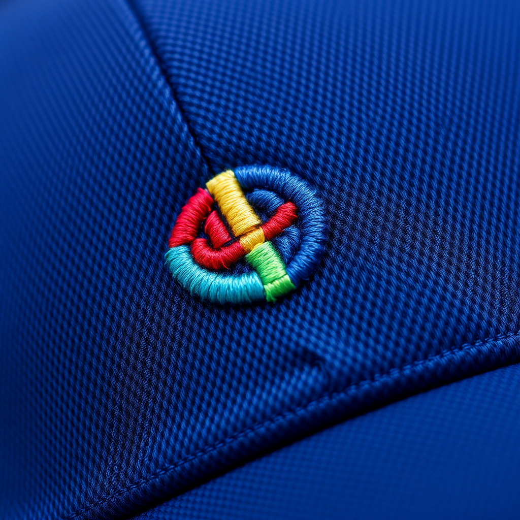 Close-up of multi-color embroidery