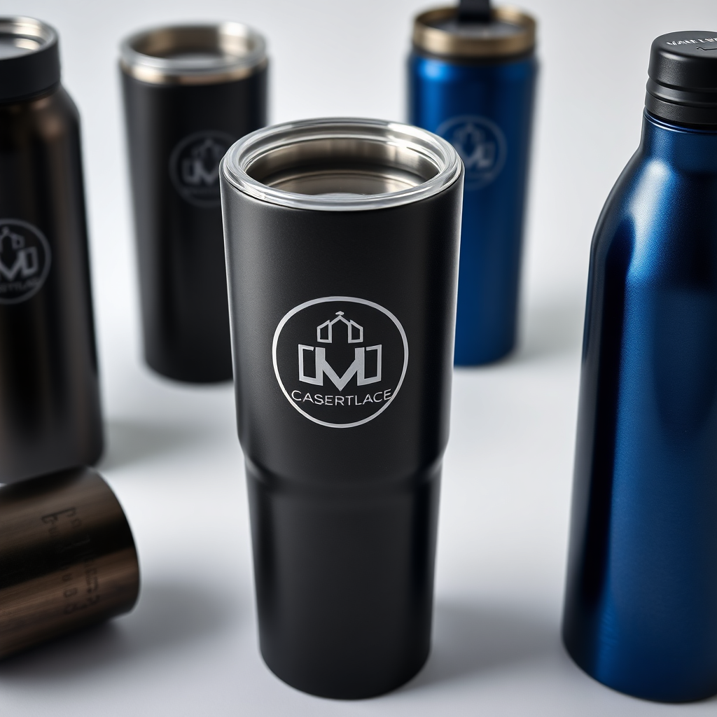 Custom branded drinkware.