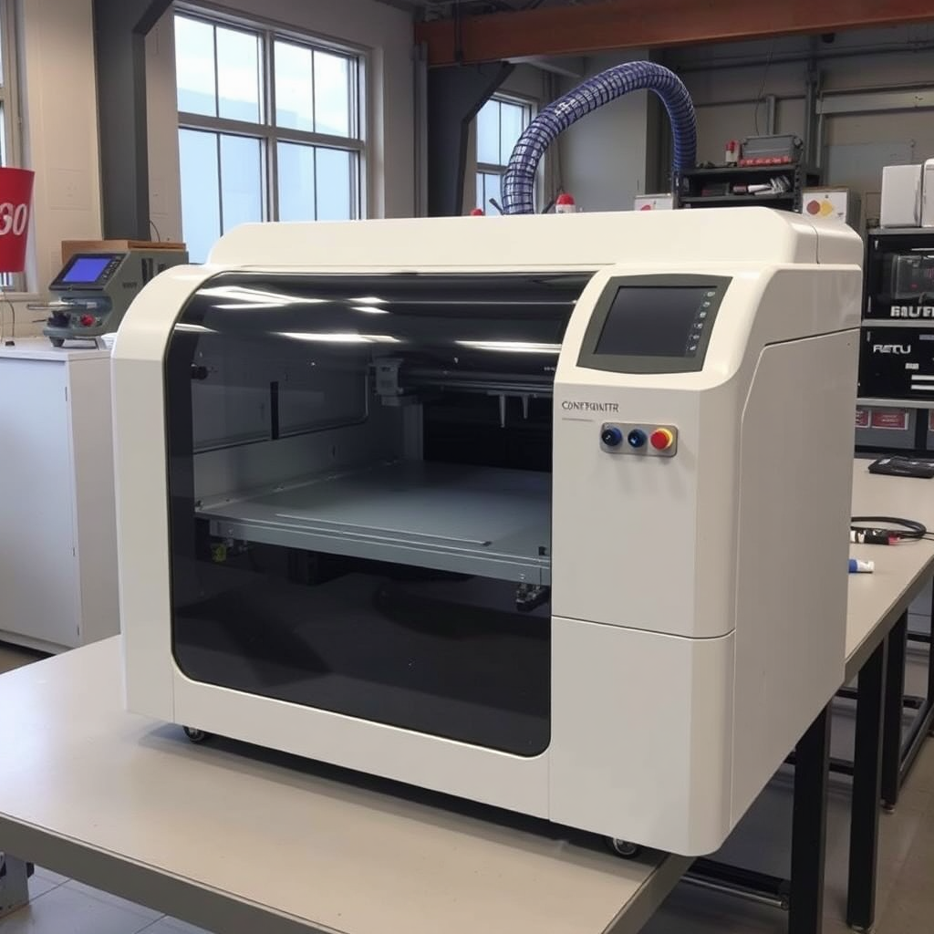 A close-up, 4K image of a laser engraving machine precisely etching an intricate design onto a piece of dark wood. The laser beam is visible as a bright, focused light source, creating a dramatic contrast with the wood. The surrounding environment is dark and focused, highlighting the precision and detail of the engraving process.
