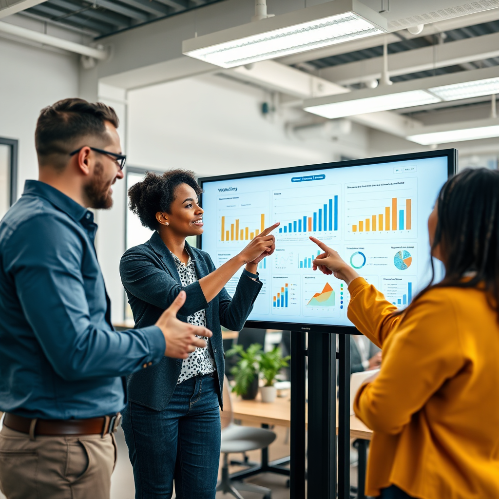 A team at a marketing agency collaborating.