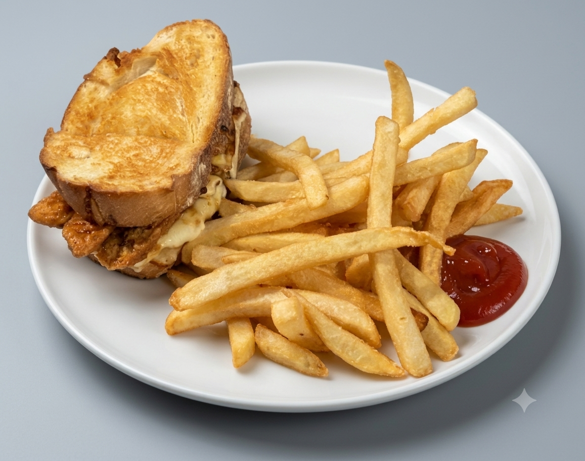 Toasted Chicken Melt with Fries