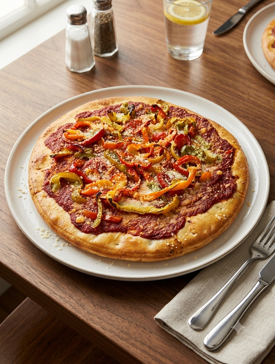 Personal Pepper and Veggie Pizza