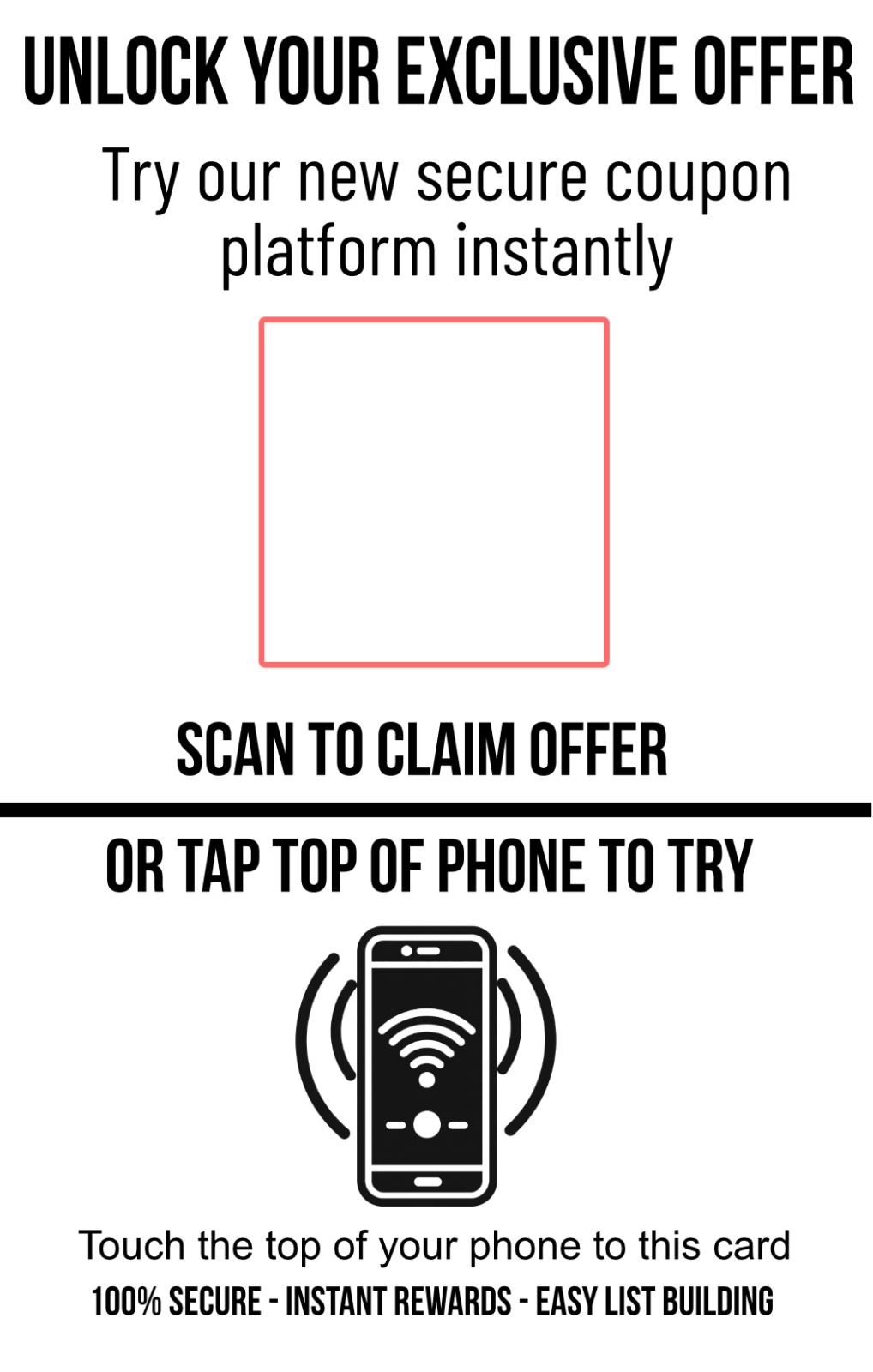 NFC and Coupon Scan Card V5