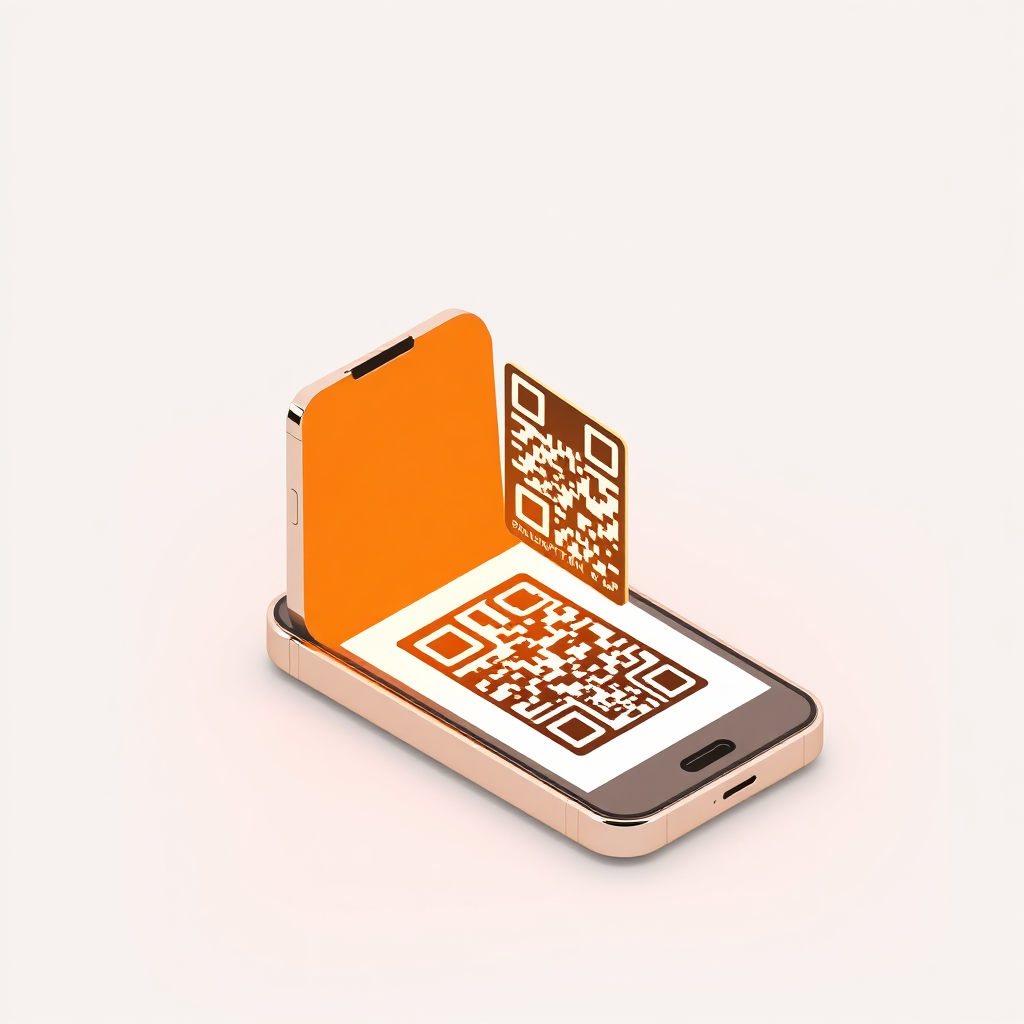 Smartphone scanning QR code