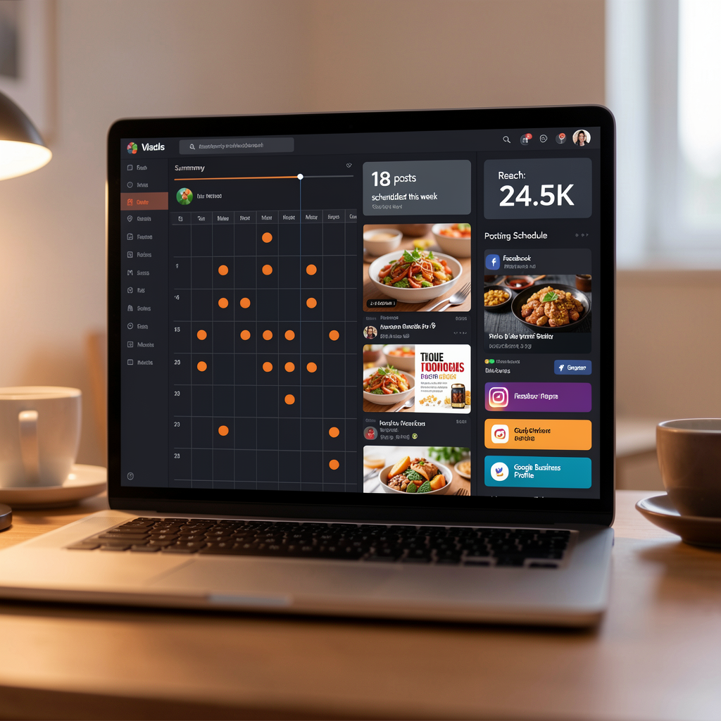 Social media scheduling calendar dashboard for automated posting