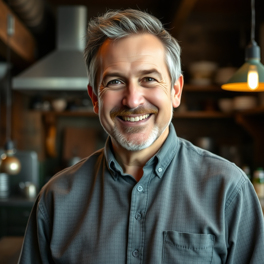 Portrait of Charlie, owner of Charlies Hometown Food