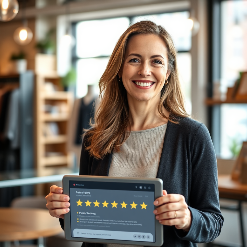 Local business owner smiling
