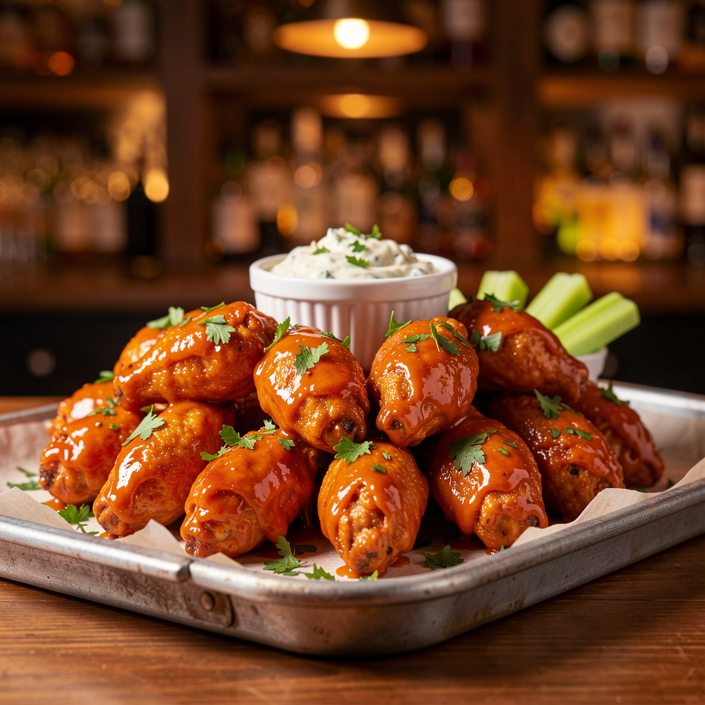 Crispy buffalo wings at Viv's Bar and Grill Warren Ohio