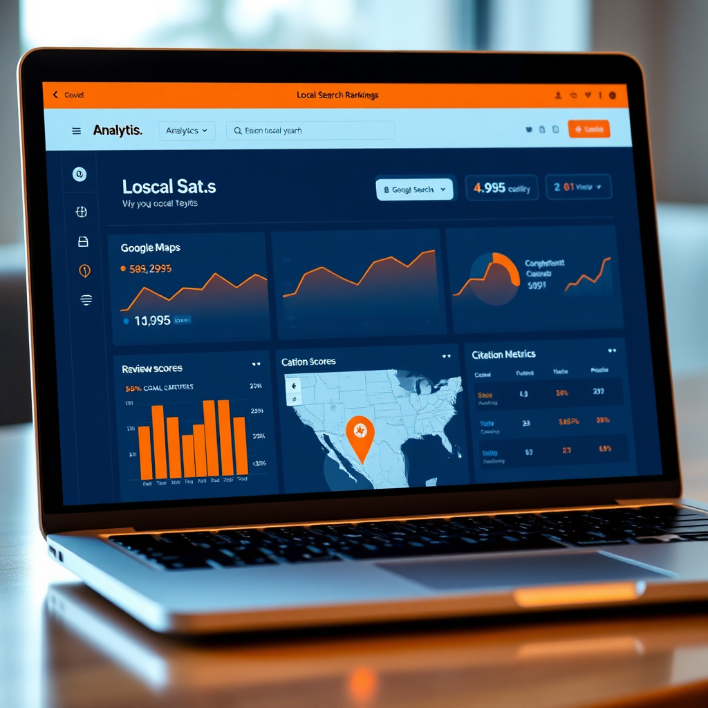 LocalRanker analytics dashboard showing rankings and reviews