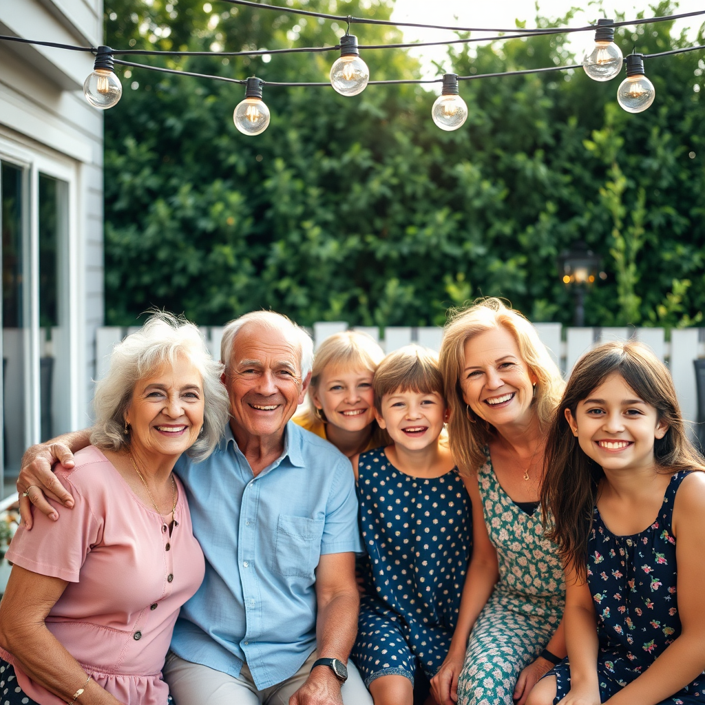 Multi-generational family enjoying outdoors