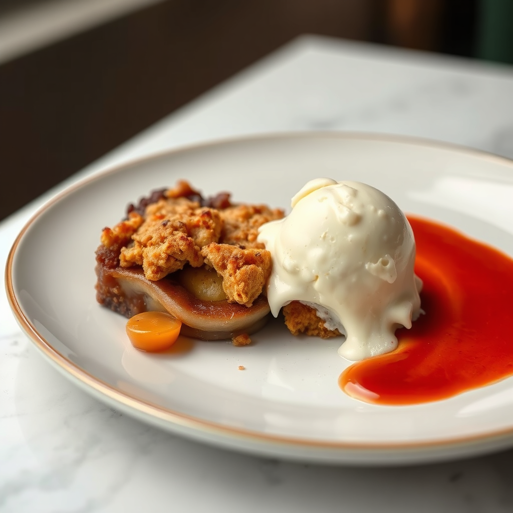 Artfully presented dessert plate