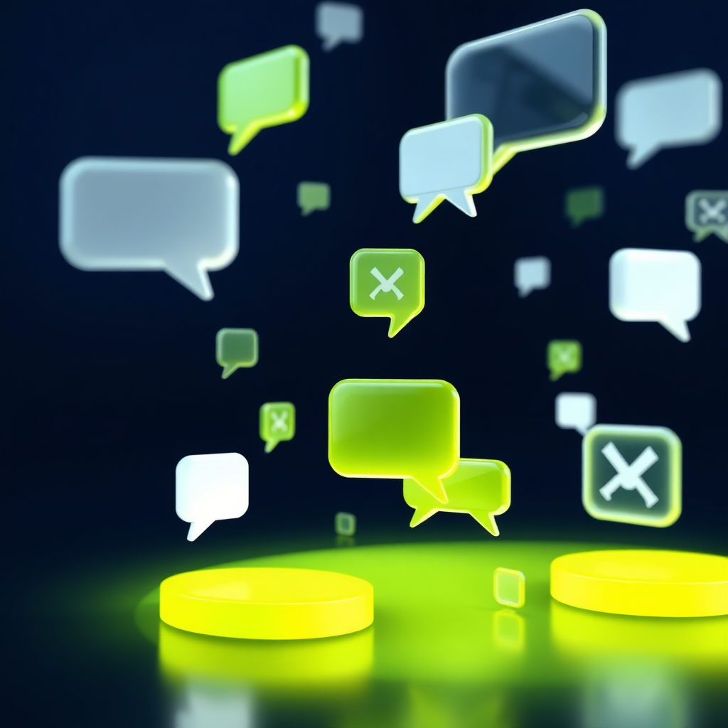 SMS marketing chat bubbles on mobile screen