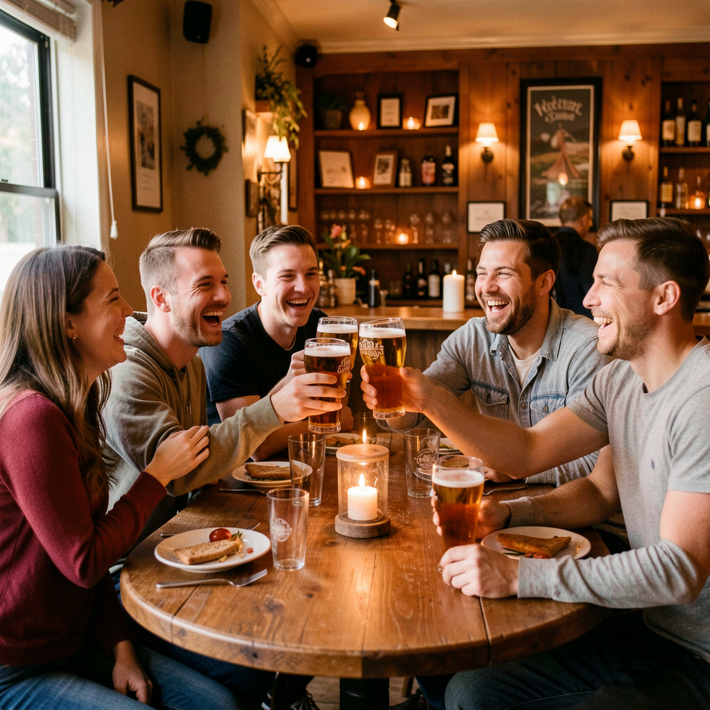 Friends enjoying drinks at The Local Tap & Grill