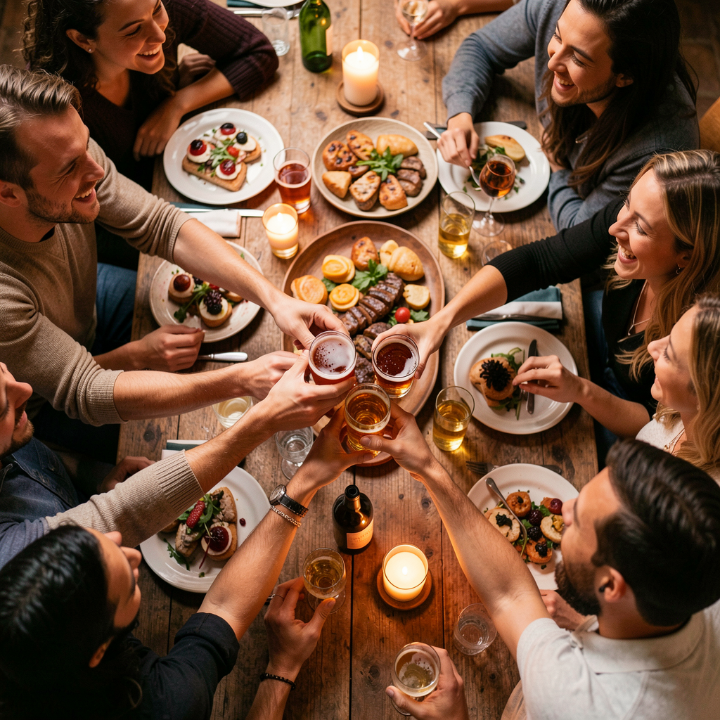 Friends toasting