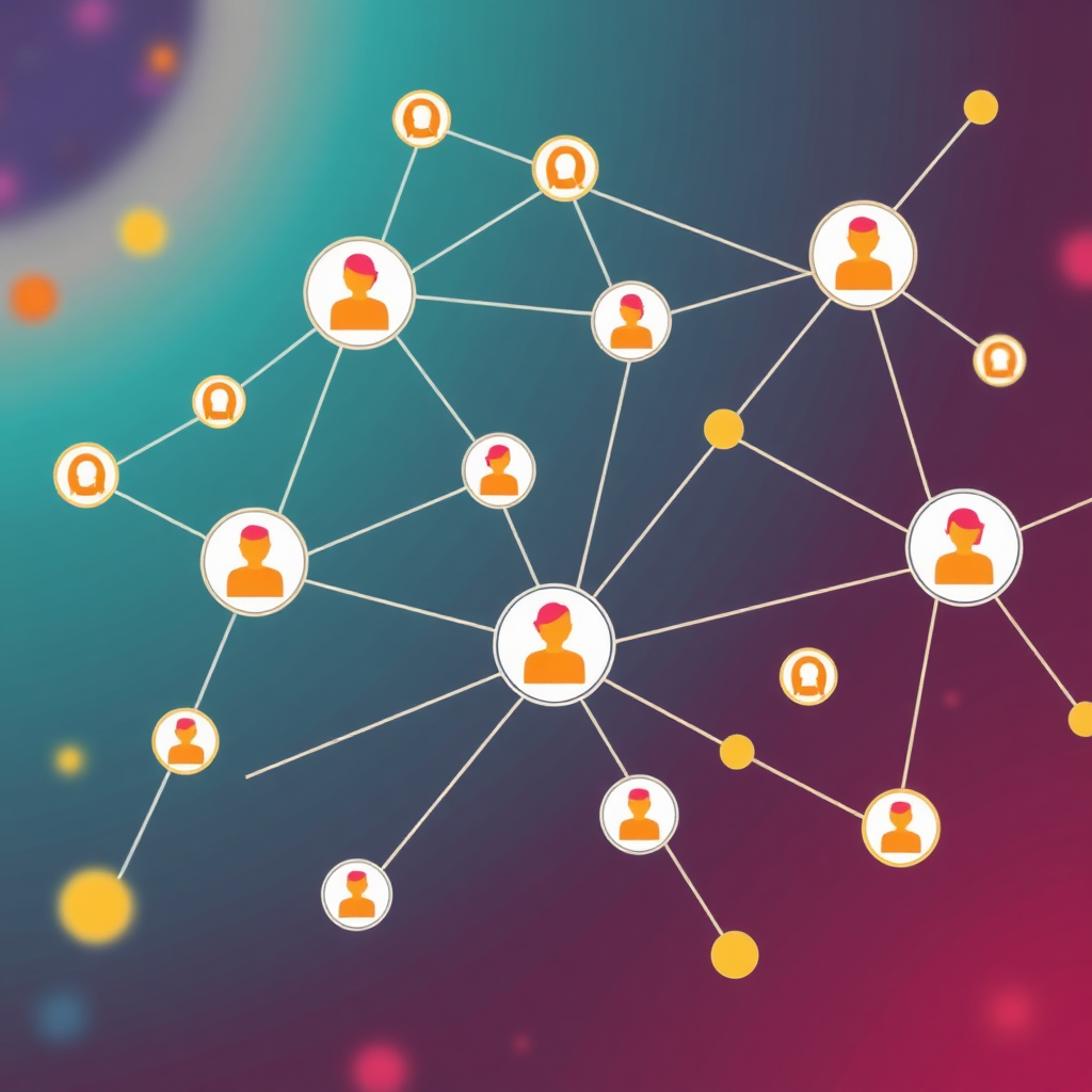 A stylized image depicting a network of interconnected nodes representing startups, investors, and industry experts. The nodes are linked by lines of light, symbolizing the flow of information and resources. The color palette is vibrant and energetic, reflecting the dynamism of the ecosystem. Style: Abstract, modern, and visually engaging.