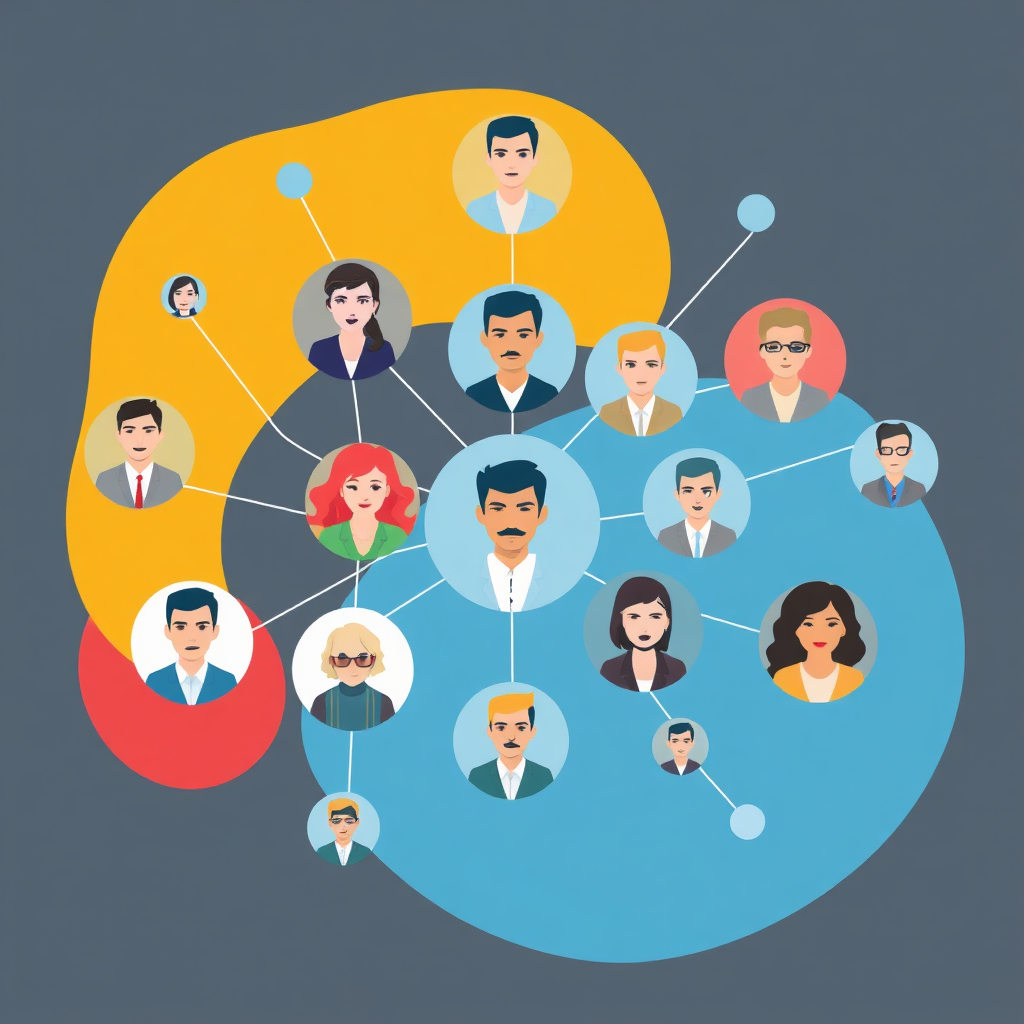 A stylized image showing a network of interconnected profiles representing experts from various fields. The image should convey knowledge, expertise, and connectivity. Style: Professional, network-oriented, and informative.