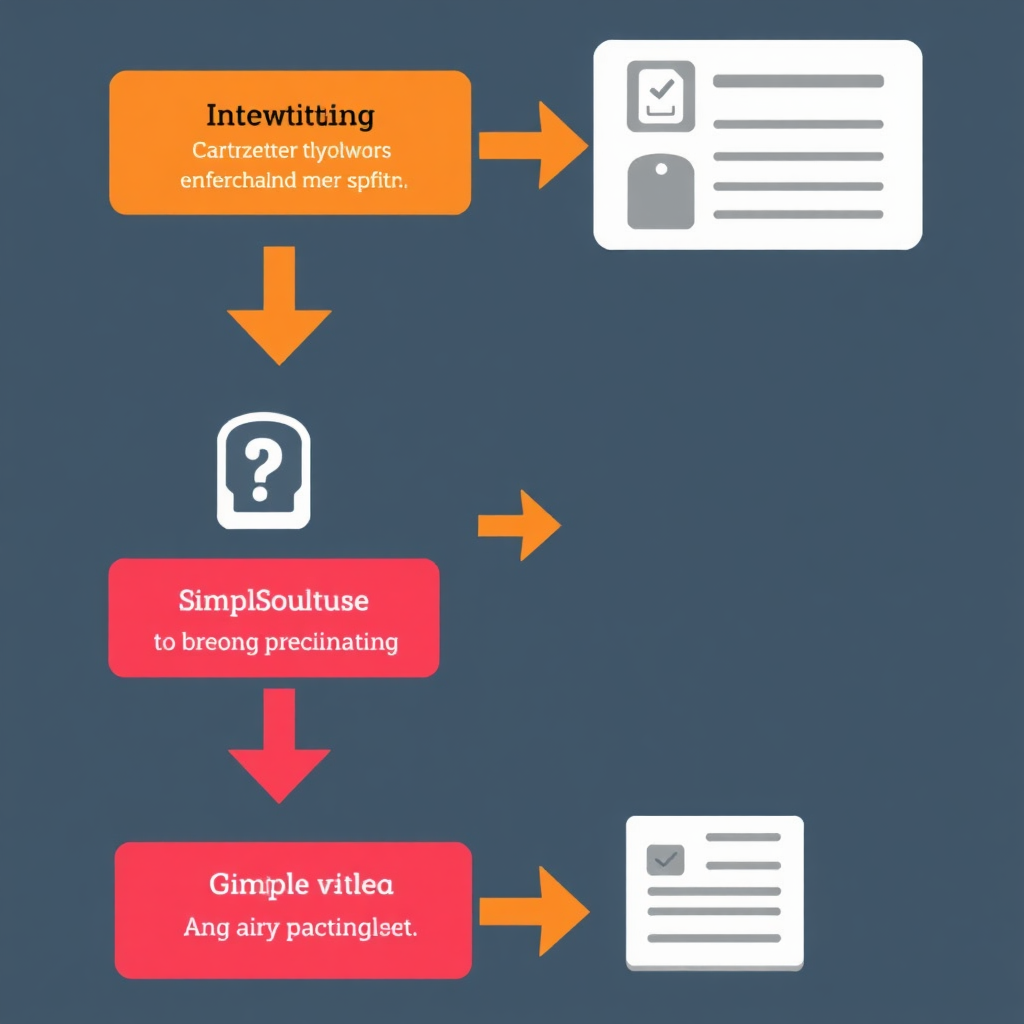 A visual representation of a streamlined process, showing steps being simplified and optimized. Use a clean and modern design with arrows indicating the flow of information.