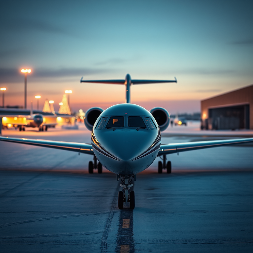 Private Jet in Winter Settings