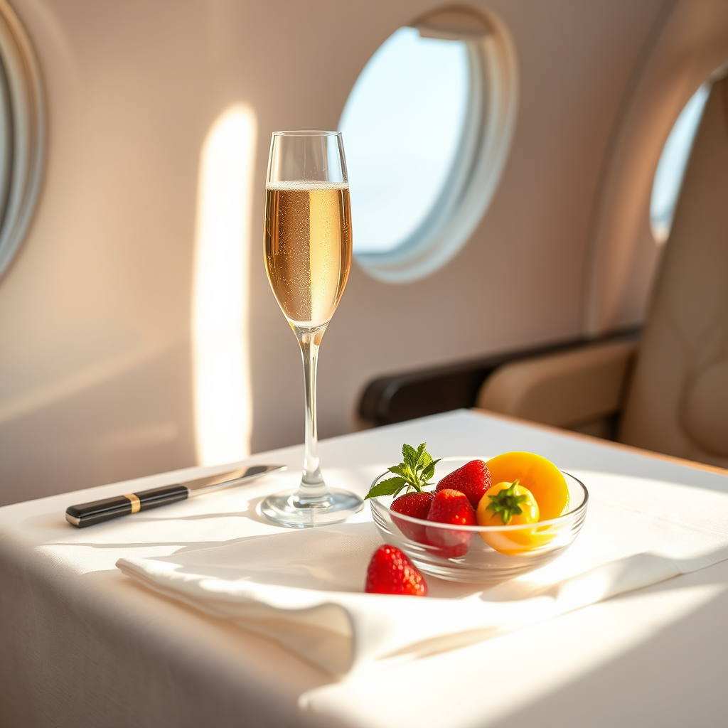In-flight dining setup