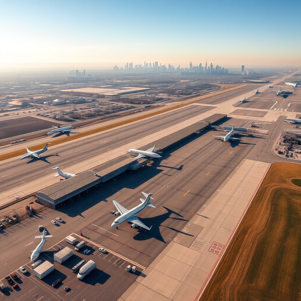Aerial view of Teterboro Airport