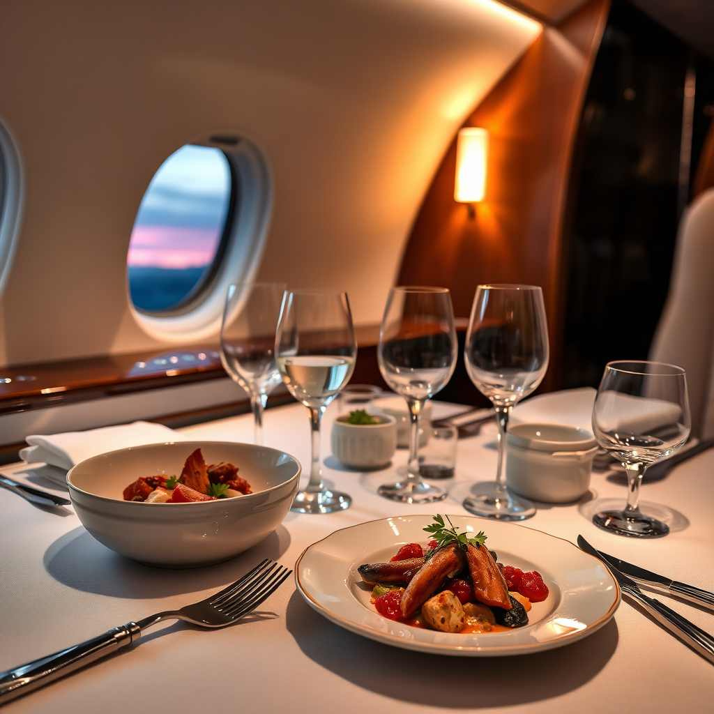 Gourmet in-flight dining