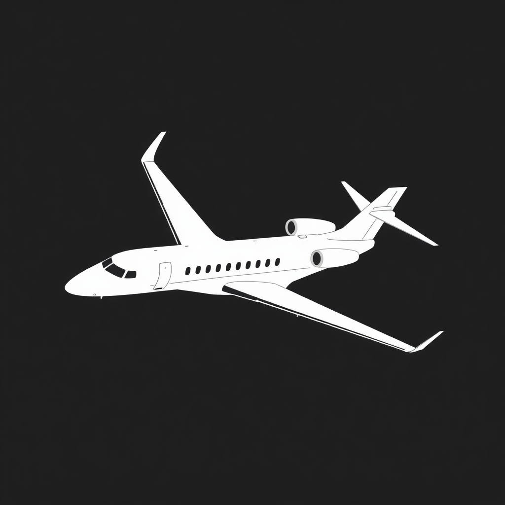 Long range jet silhouette