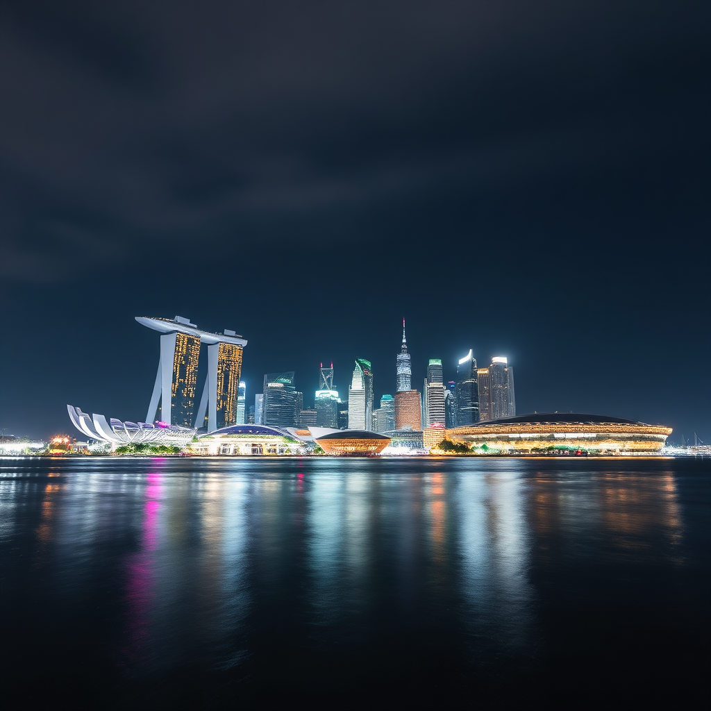 Singapore night skyline