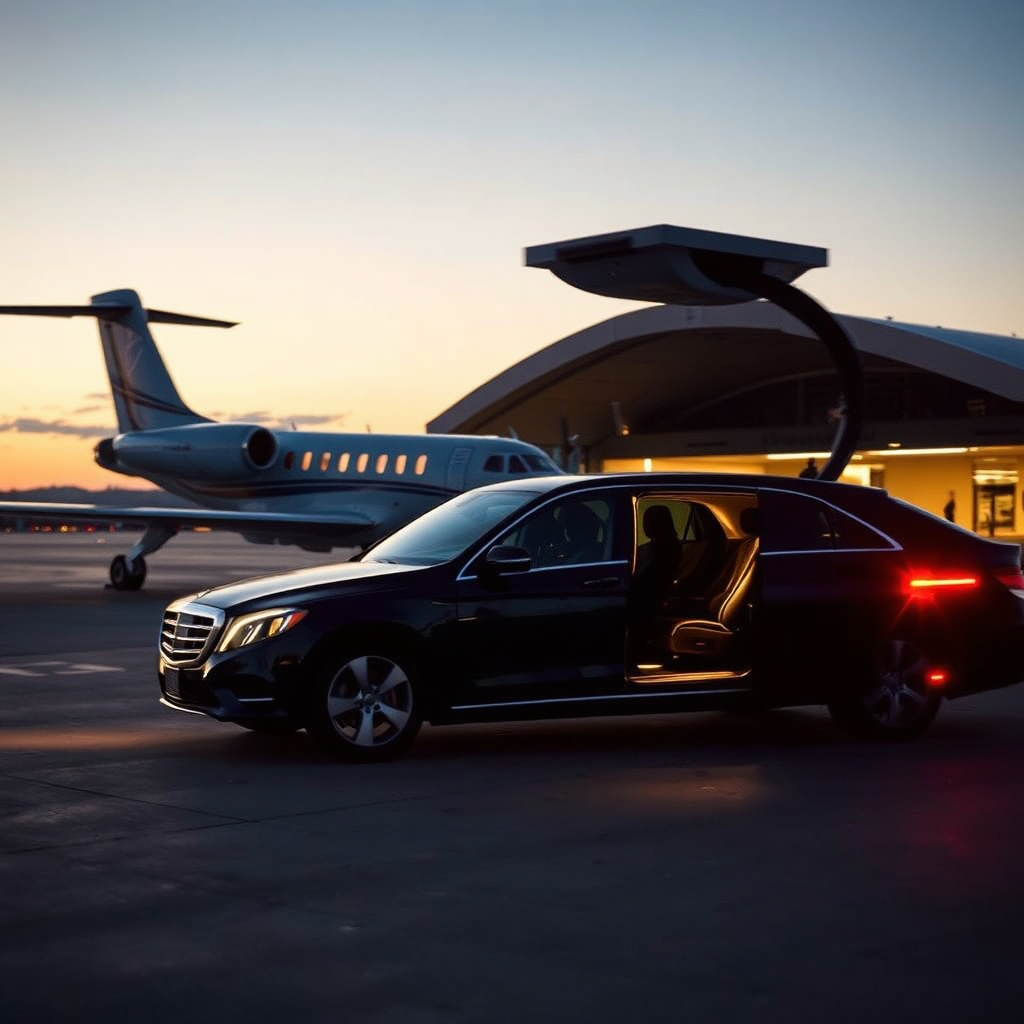 Chauffeur arrival at private terminal
