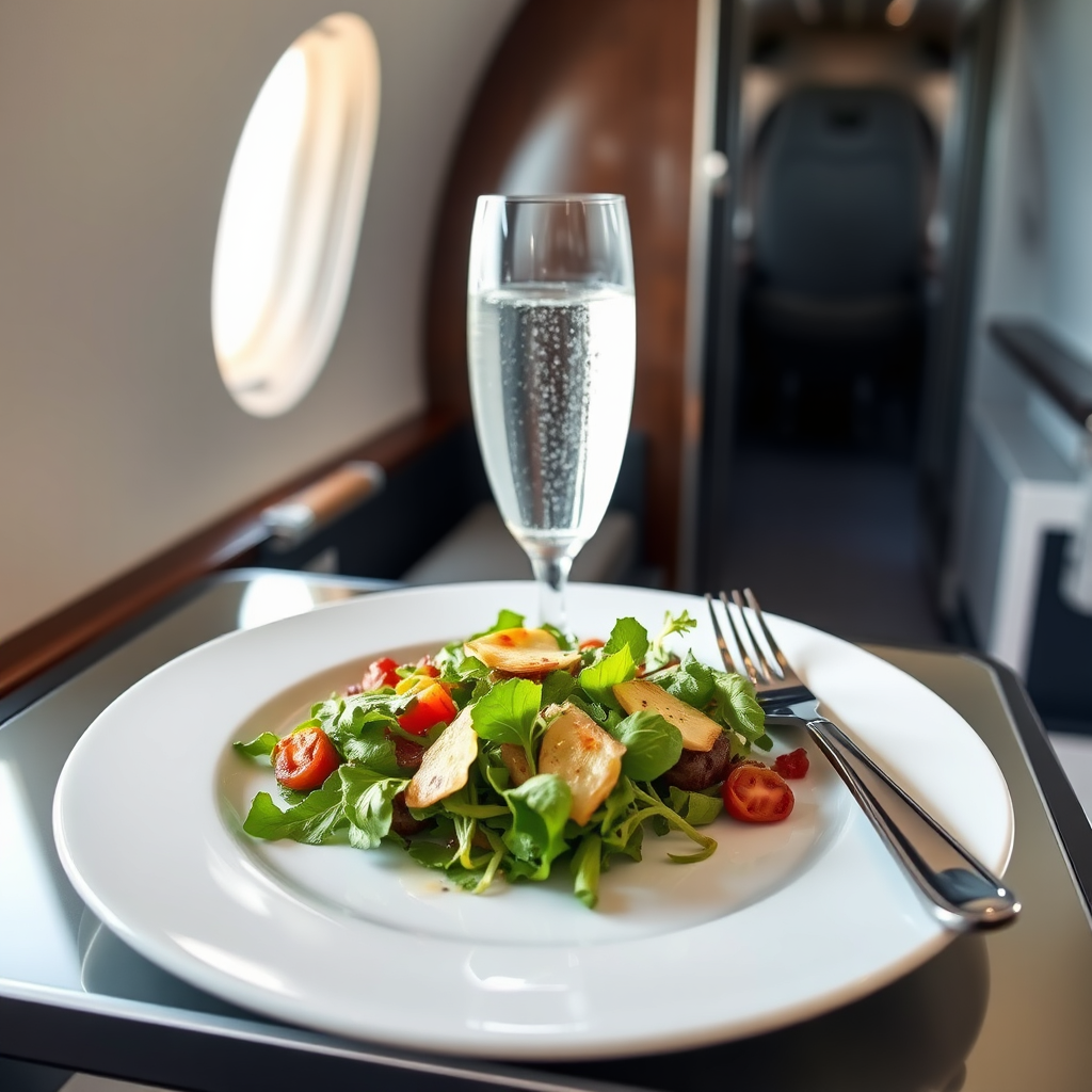 Private jet dining