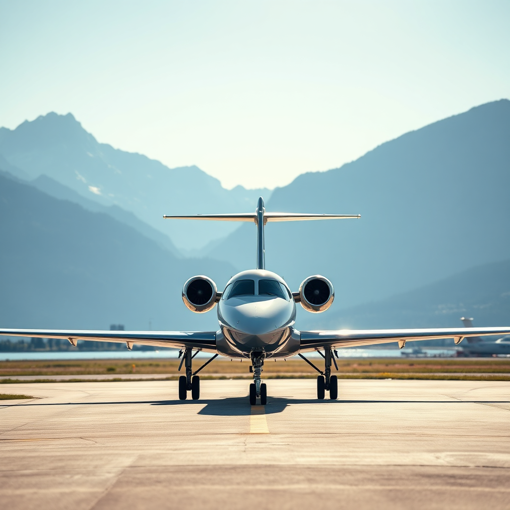 Geneva runway arrival with Alpine backdrop