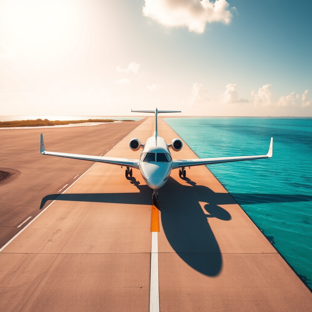 Arrival at Bahamas private airstrip