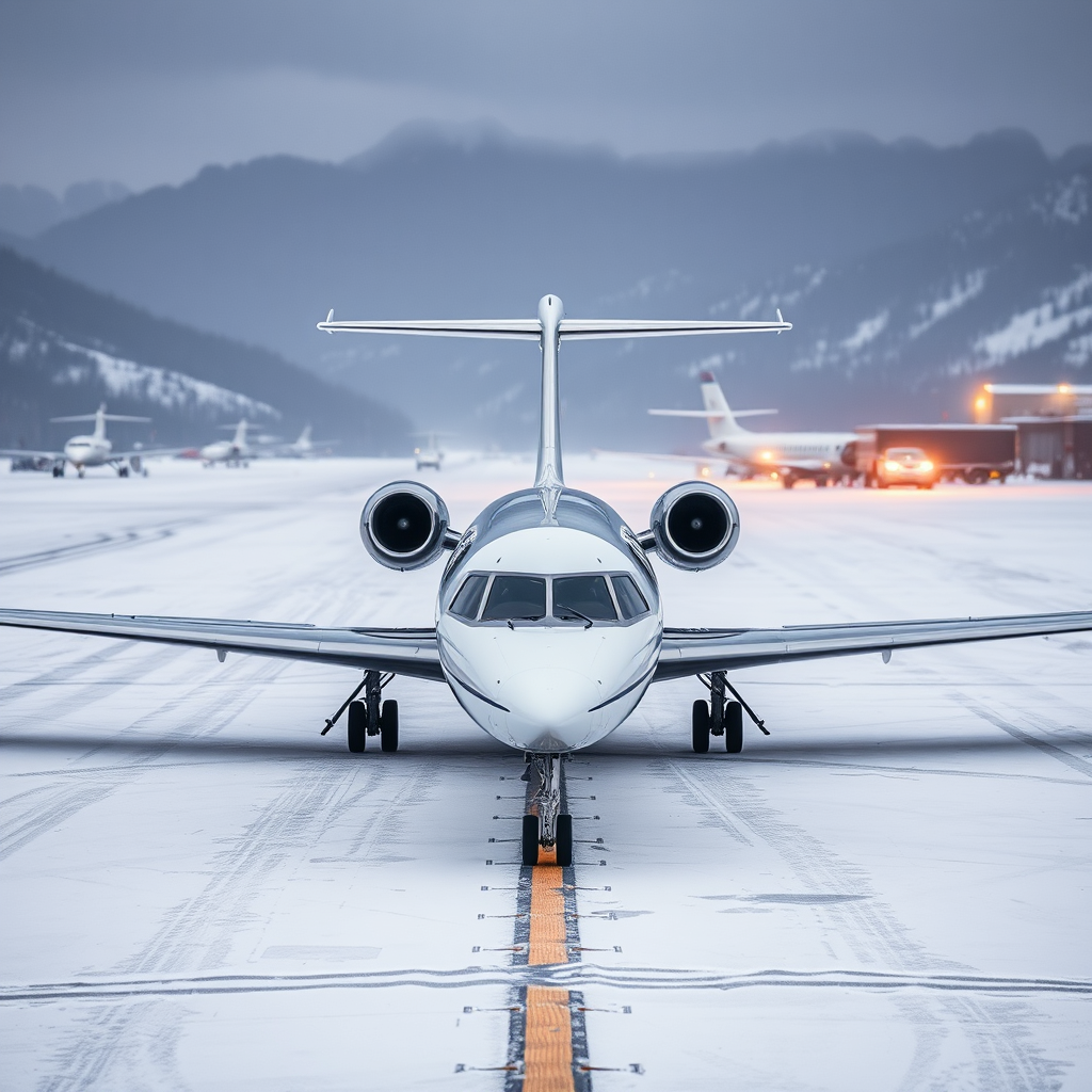 Snowy Jet Departure