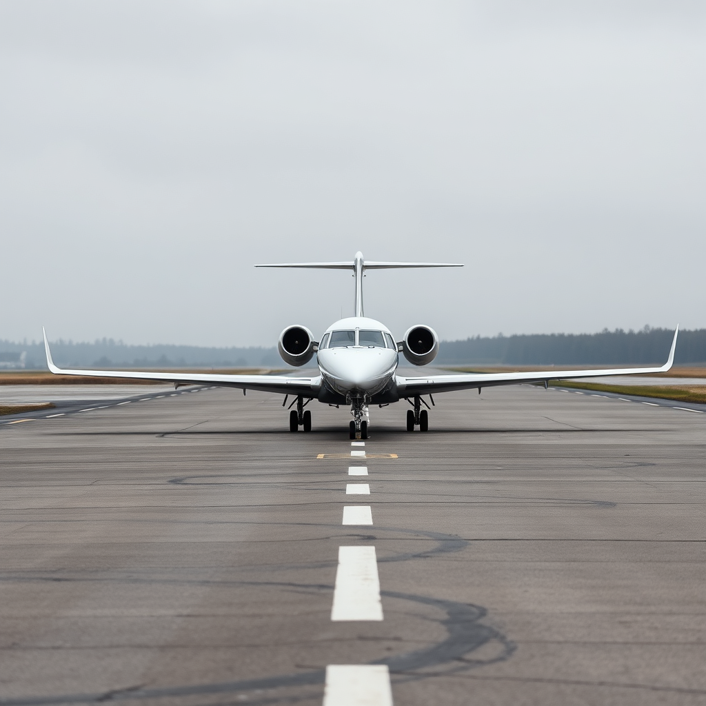 Private jet taxiing at Farnborough