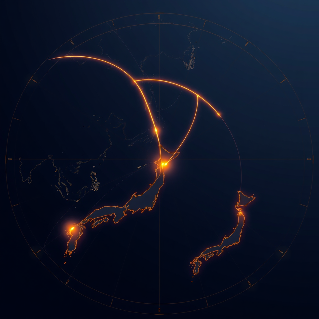 New York to Tokyo Polar Route Map