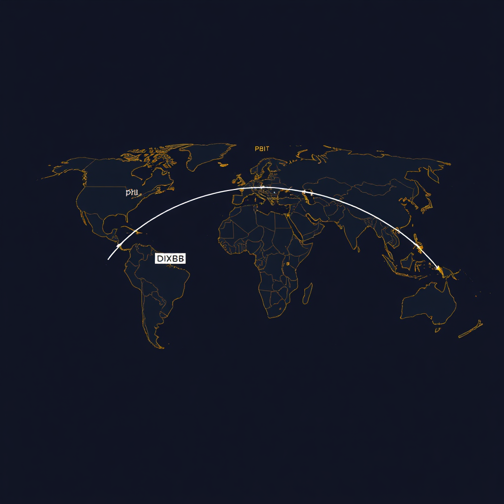 Dubai to Palm Beach Route Map