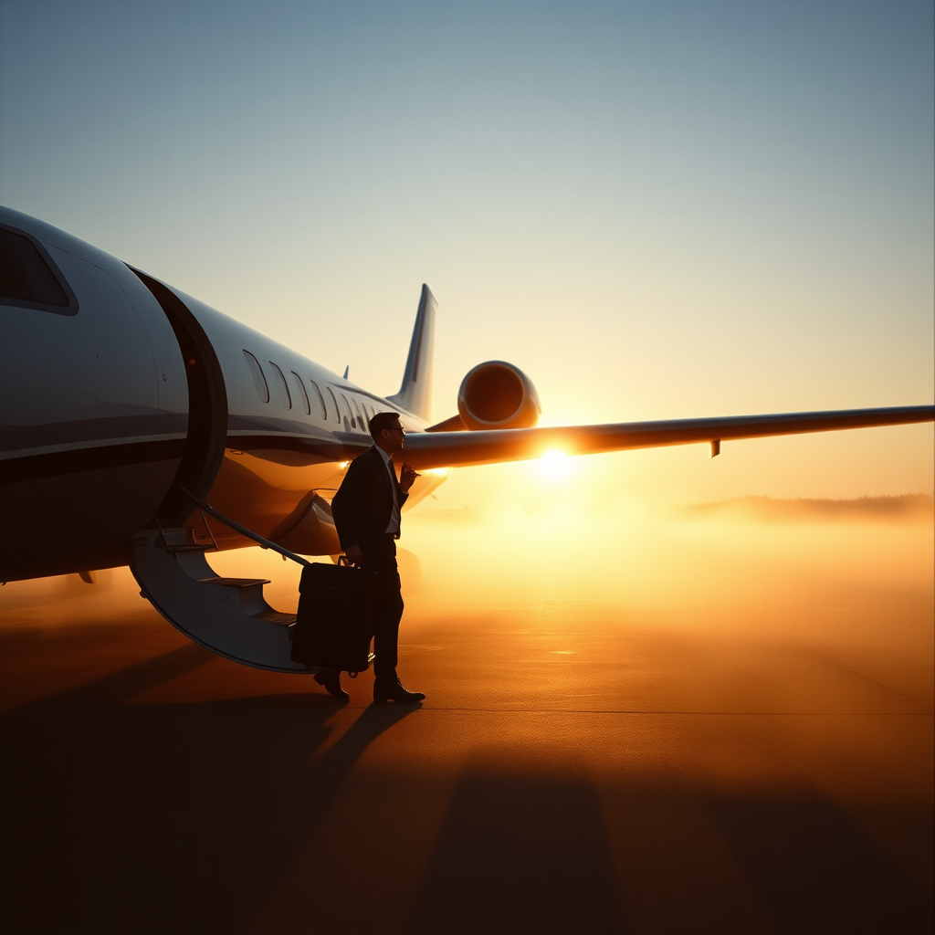 Boarding Private Jet