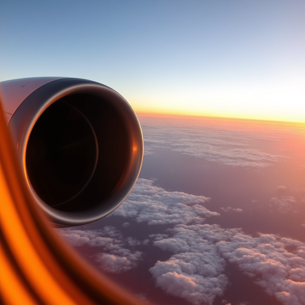 Aerial Atlantic crossing sunrise view