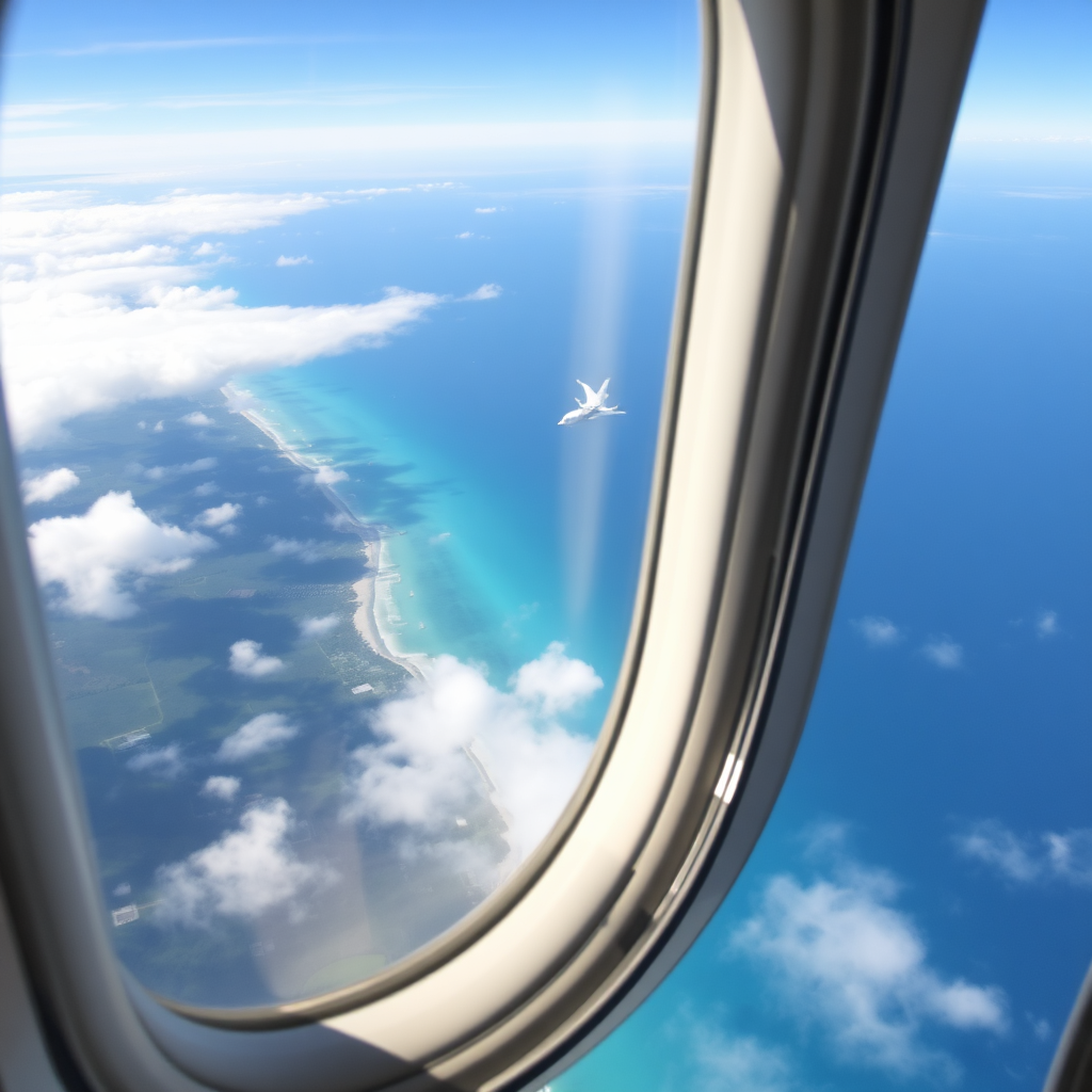Aerial view from jet window