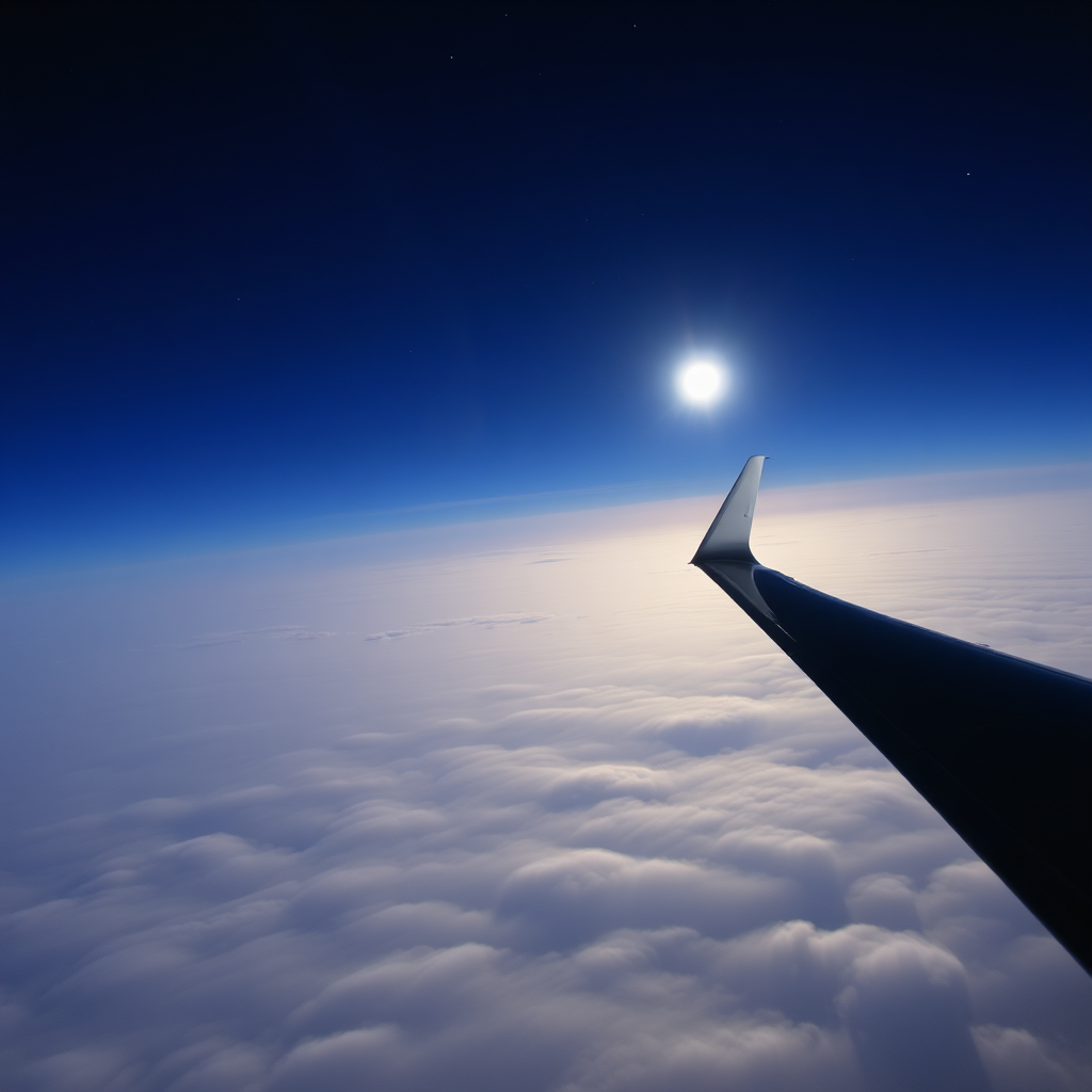Flight path over Atlantic