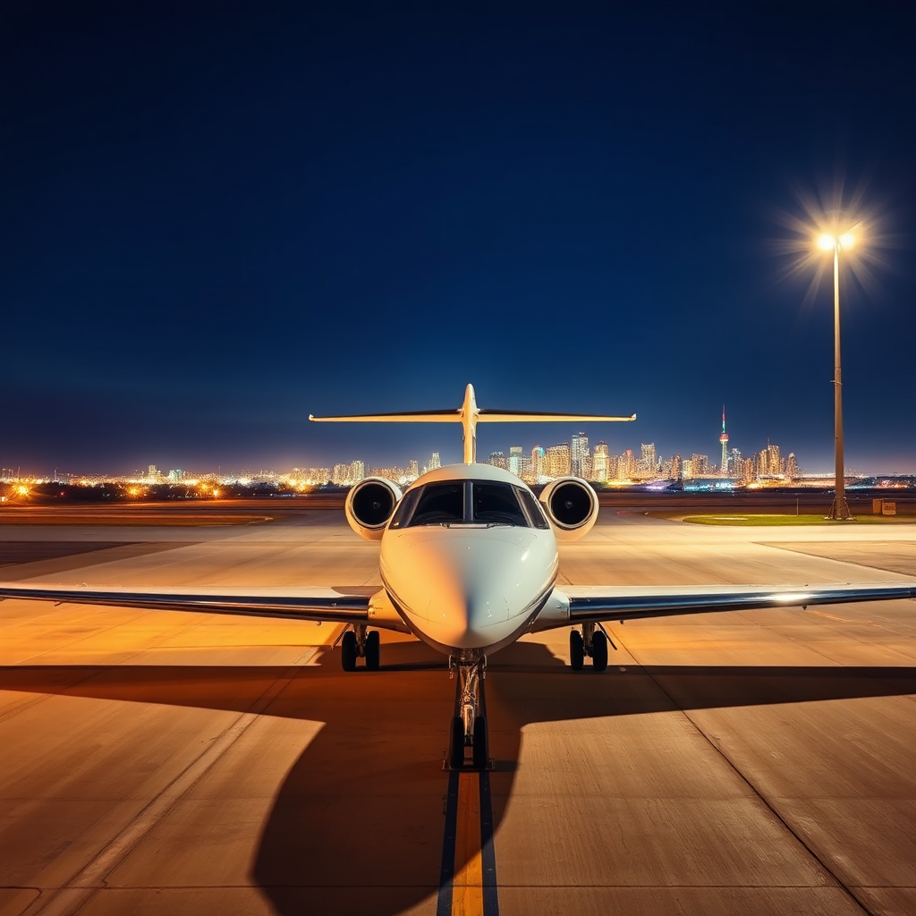 Teterboro Airport at night