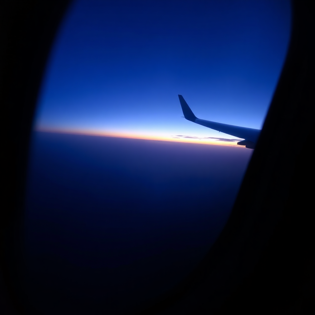 High-altitude oceanic horizon view
