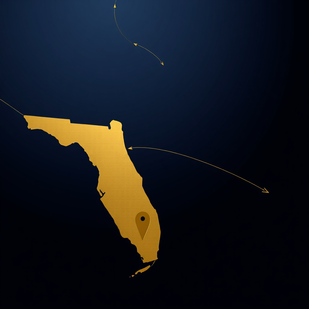 Map showing proximity of Palm Beach to Caribbean