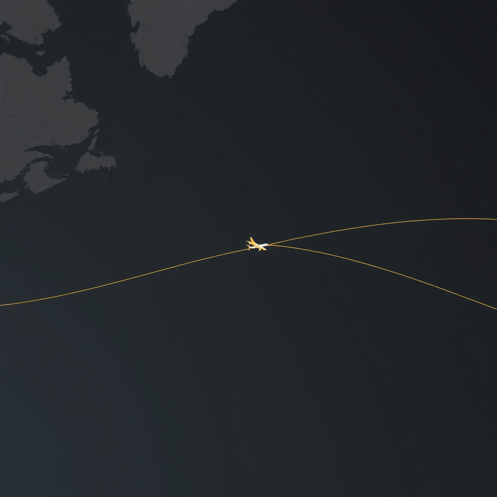 Transatlantic route map visualization