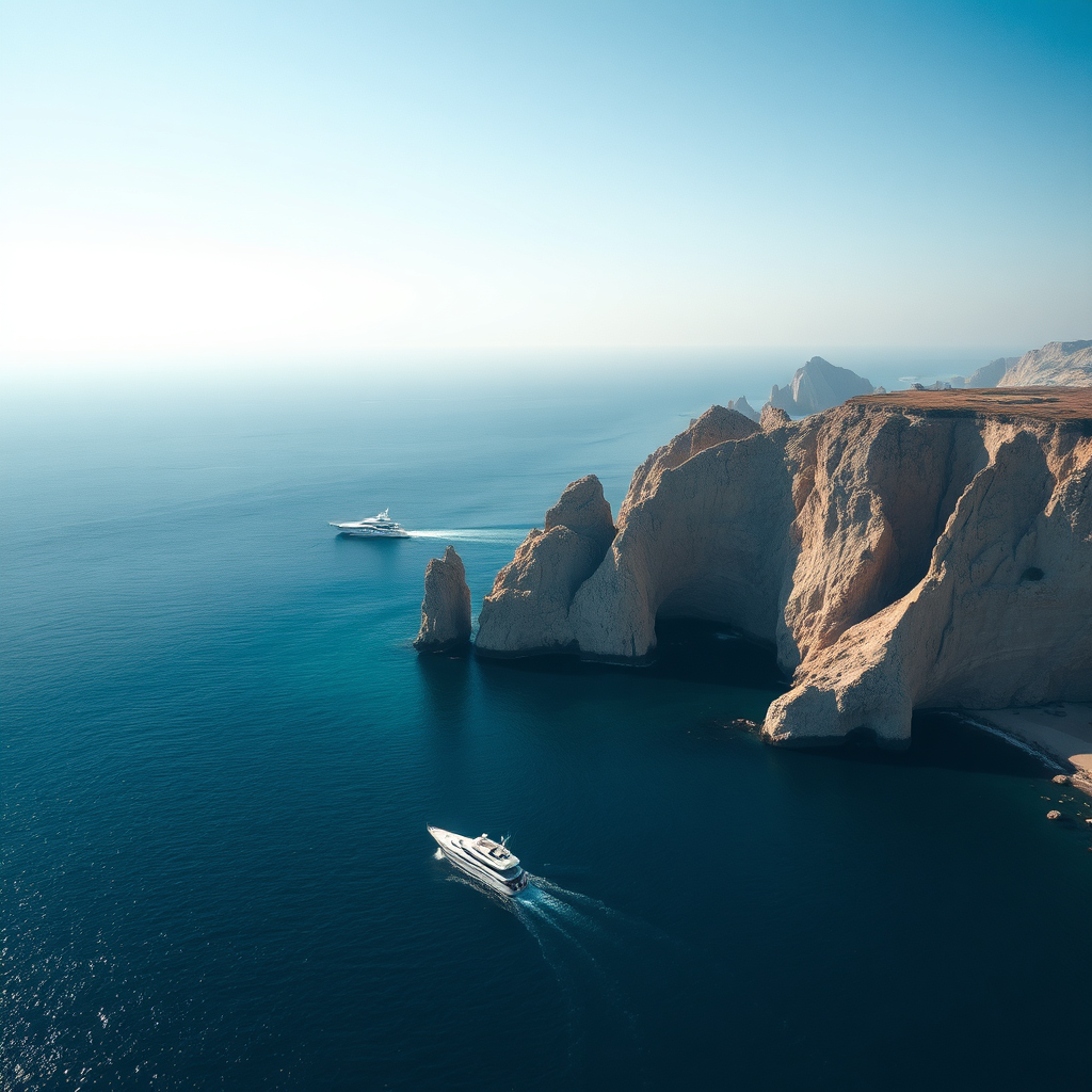 Aerial view of Cabo coastline
