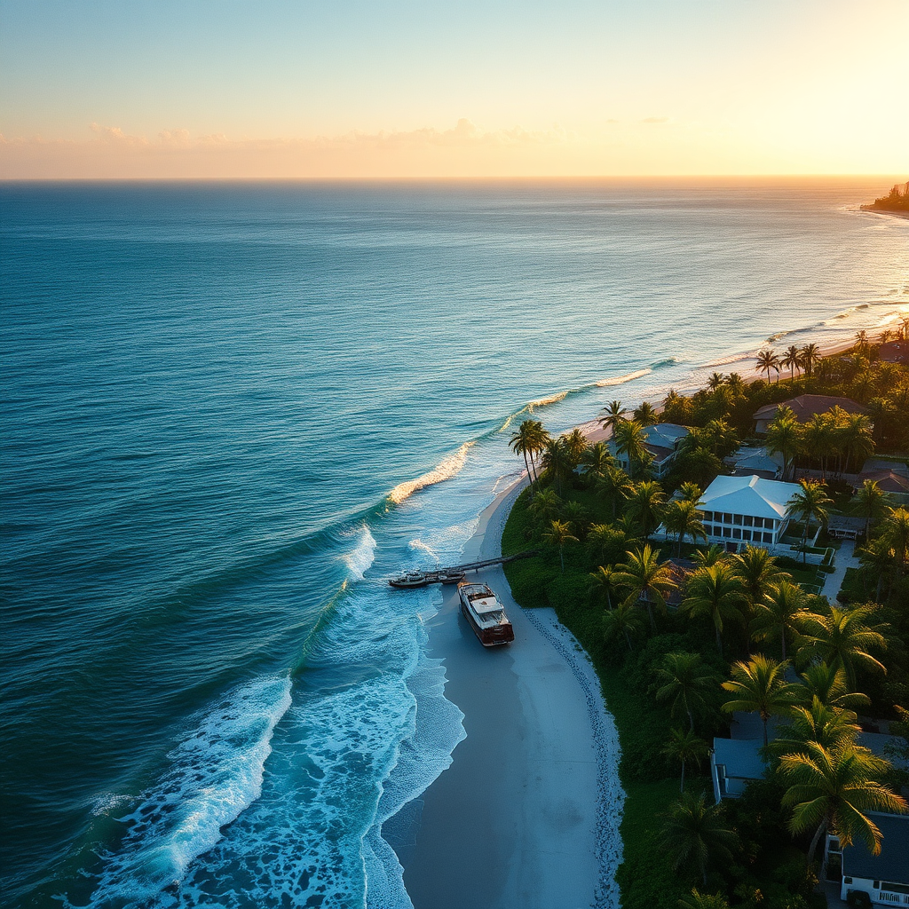 Palm Beach coastline from above