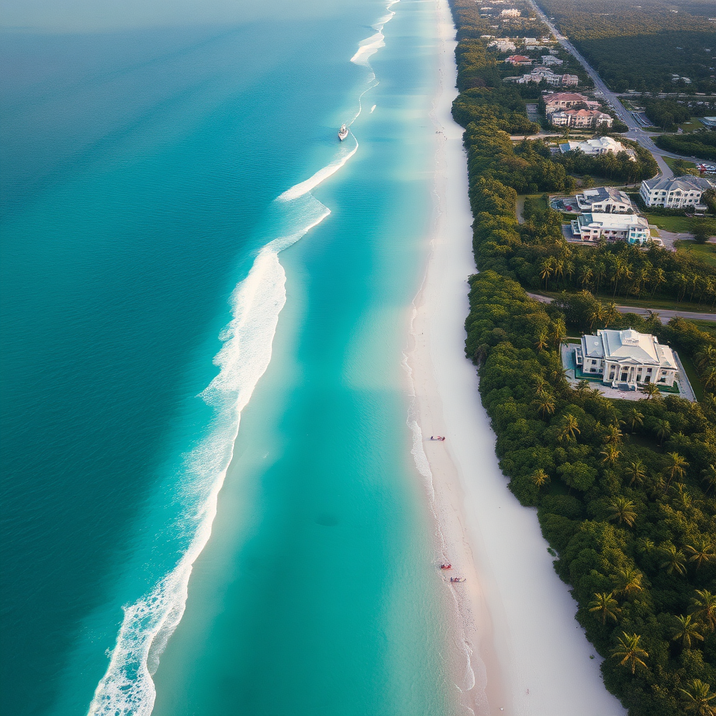 Aerial view of Palm Beach coastline