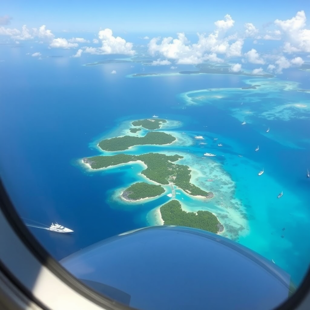 Aerial view of the Grenadines