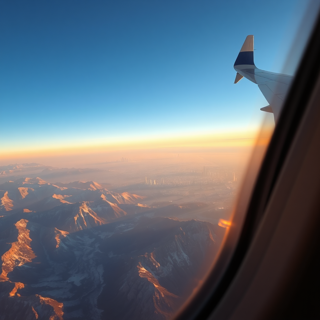 Aerial view from jet window