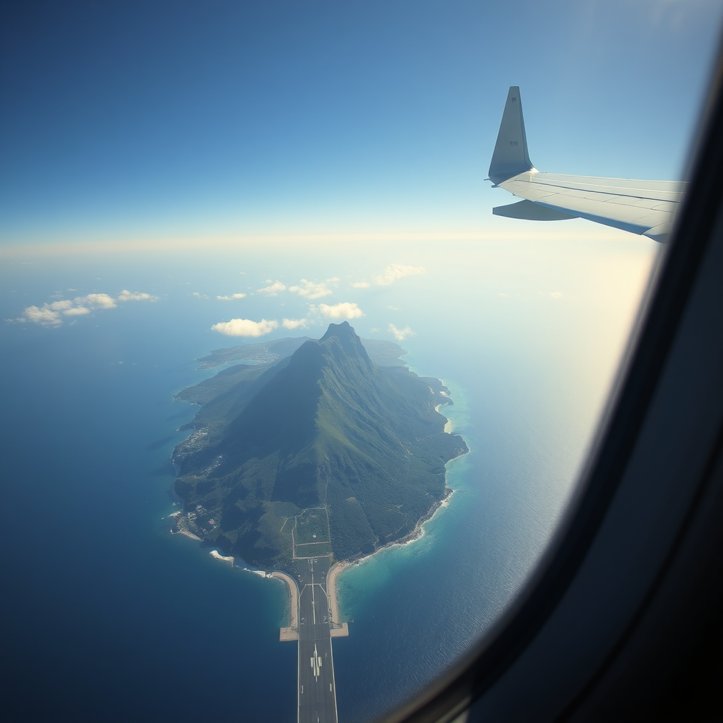Aerial approach to St. Barts