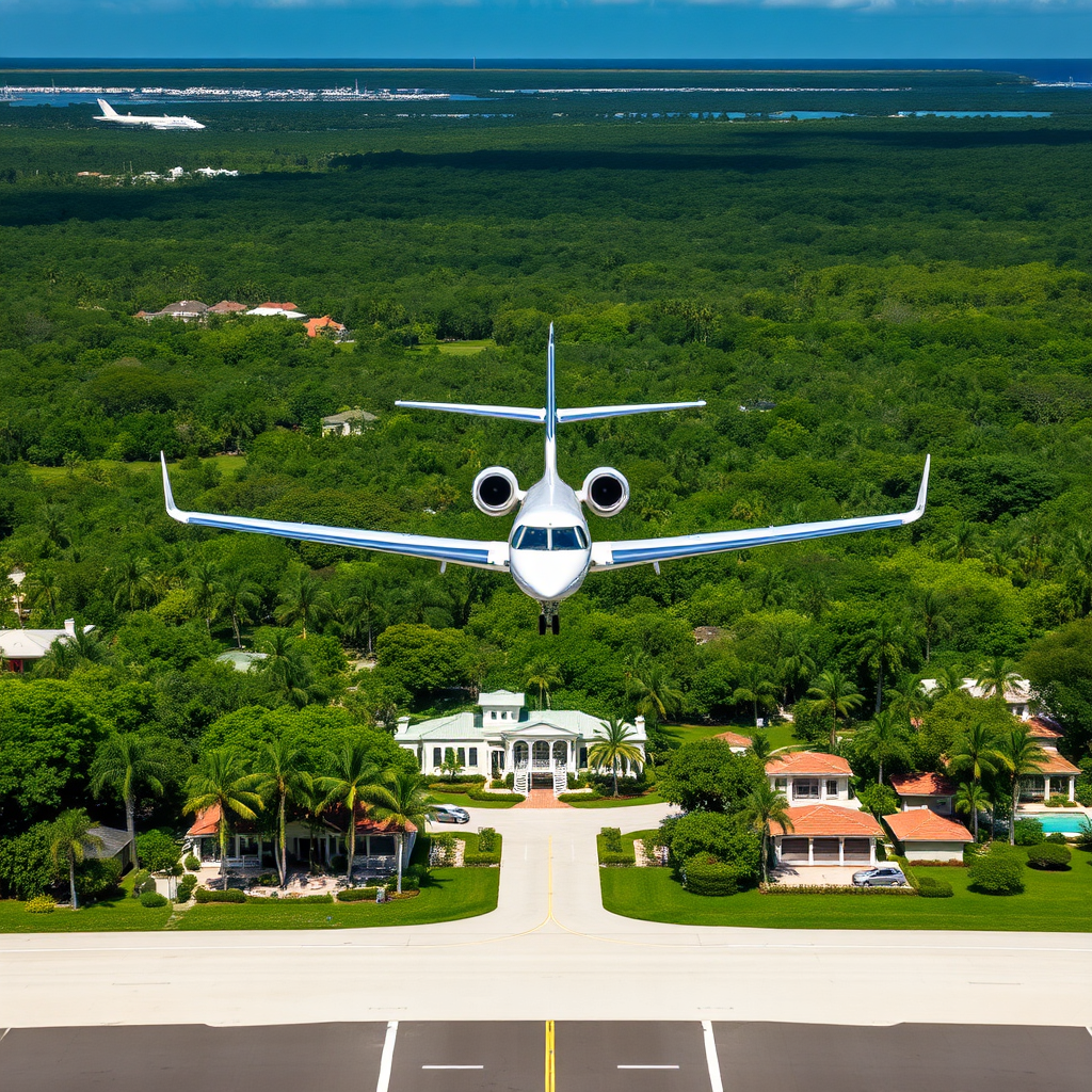 Aerial view of Palm Beach approach